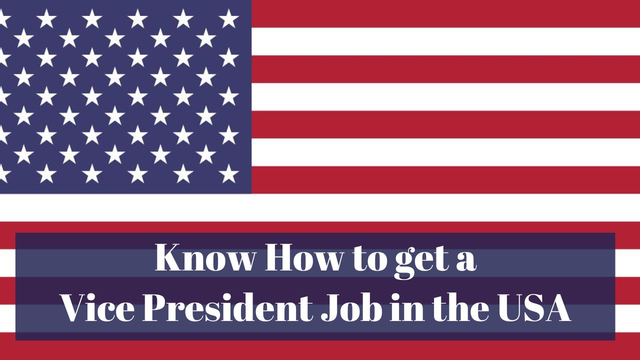 Know How to get a Vice President Job in the USA